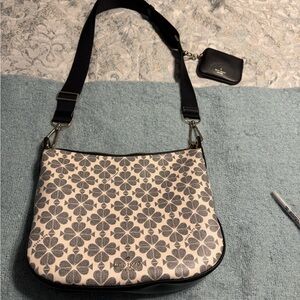 Kate Spade Black and Cream Floral Crossbody Bag